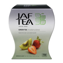 Чай JAF SC Strawberry+Kiwi 100 г. зелёный чай с клубникой и киви в фигурной пачке